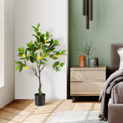 2 Pack 80cm Fake Lemon Plant with Lemon Fruits and Cement Pot