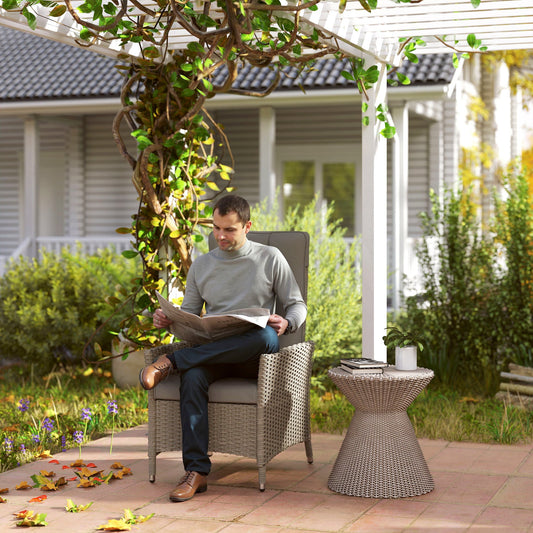 Outsunny 105√Ç¬∞-150 Reclining Rattan Chair - Grey