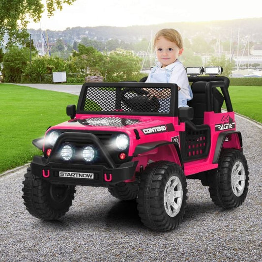 2-Seat Kids Ride on Truck with Parent Remote Control-Pink