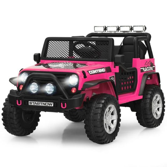 2-Seat Kids Ride on Truck with Parent Remote Control-Pink