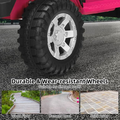 2-Seat Kids Ride on Truck with Parent Remote Control-Pink