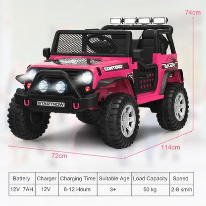2-Seat Kids Ride on Truck with Parent Remote Control-Pink
