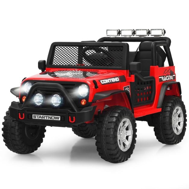 2-Seat Kids Ride on Truck with Parent Remote Control-Red