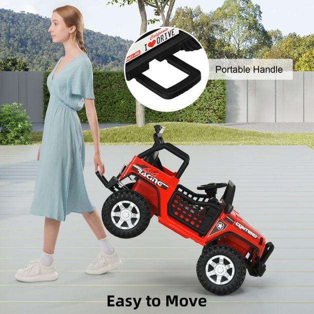 2-Seat Kids Ride on Truck with Parent Remote Control-Red