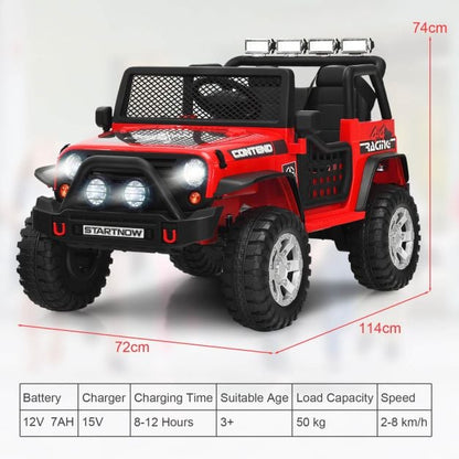 2-Seat Kids Ride on Truck with Parent Remote Control-Red