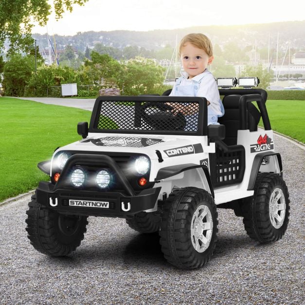 2-Seat Kids Ride on Truck with Parent Remote Control-White