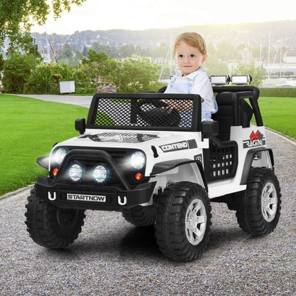2-Seat Kids Ride on Truck with Parent Remote Control-White