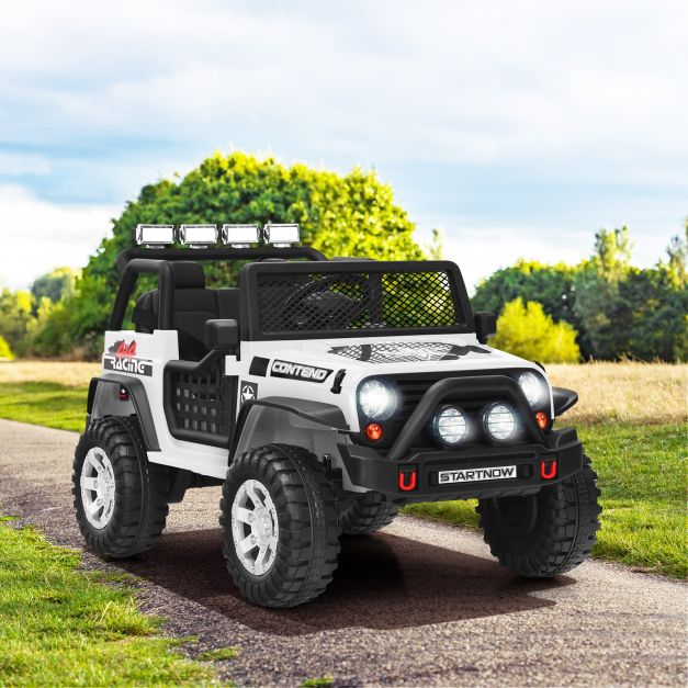 2-Seat Kids Ride on Truck with Parent Remote Control-White