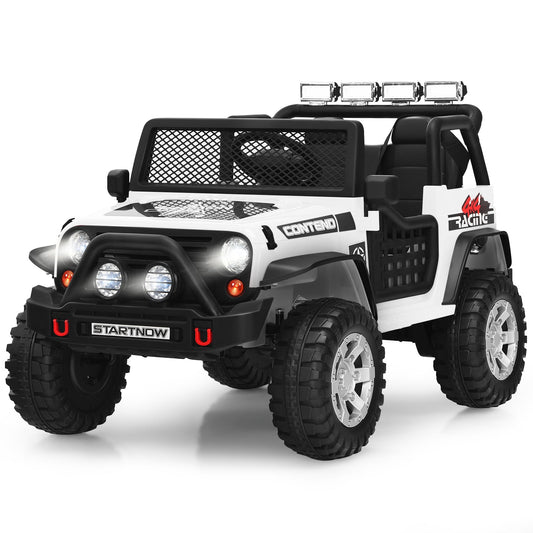 2-Seat Kids Ride on Truck with Parent Remote Control-White