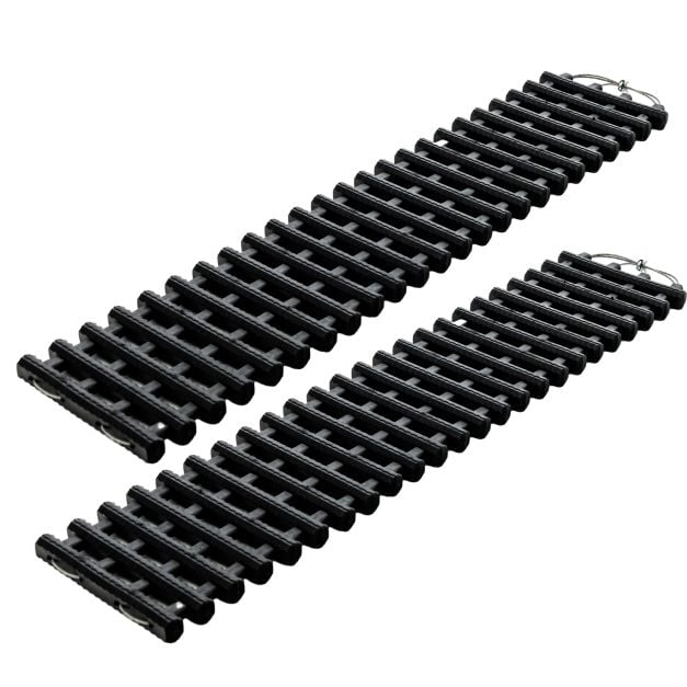 2 Pack Tire Traction Mats with Bag Emergency Traction Aid Black 98 x 21 x 2.8 cm