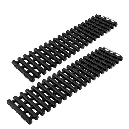 2 Pack Tire Traction Mats with Bag Emergency Traction Aid Black 82 x 21 x 2.8 cm