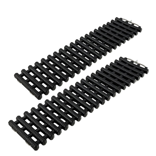 2 Pack Tire Traction Mats Portable TPR Recovery Track Pad with Bag-M