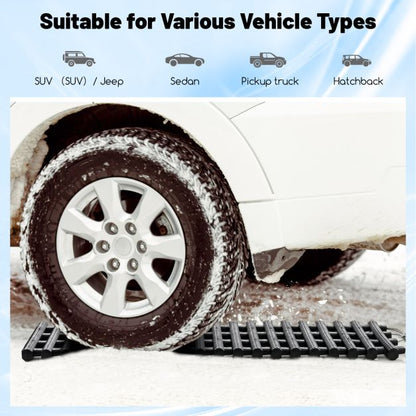 2 Pack Tire Traction Mats with Bag Emergency Traction Aid Black 82 x 21 x 2.8 cm
