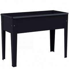Outsunny Raised Planter, Metal Raised Garden Bed on Legs with Drainage Hole and Foot Covers, Black