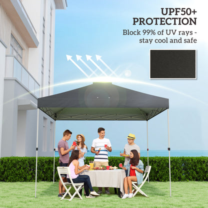 Outsunny gazebo roof replacement UV50+ Waterproof Pop Up Canopy Cover with 8 Drainage Holes 3 x 3 m Black