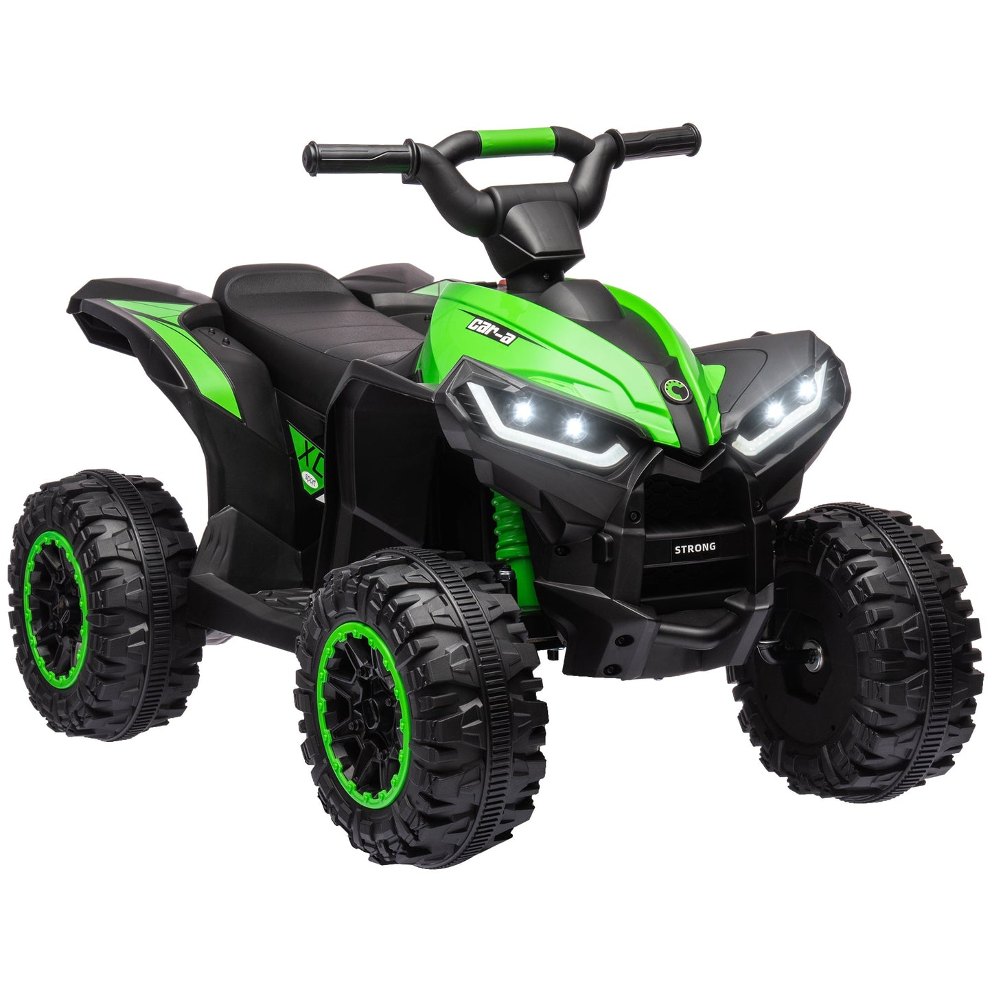 HOMCOM 12V Ride-On Quad Bike, with Music, Horn, LED Lights, for Ages 3-5 Years, Green