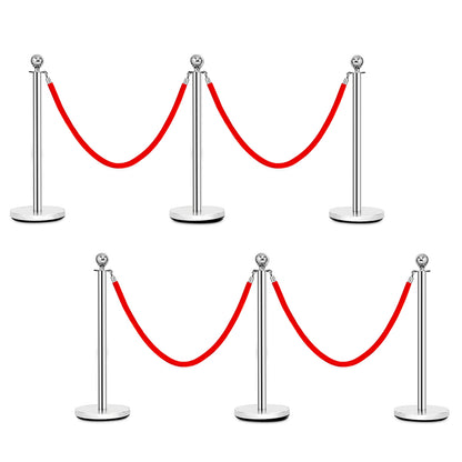 6 Pieces Stanchion Posts Queue Pole