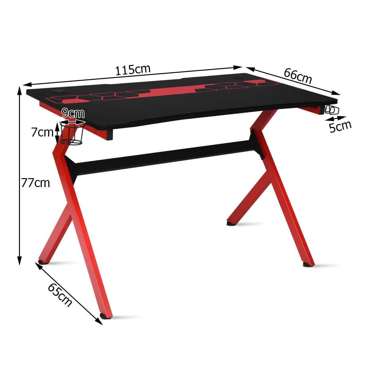 Gaming Computer Desk with Headphones Holder