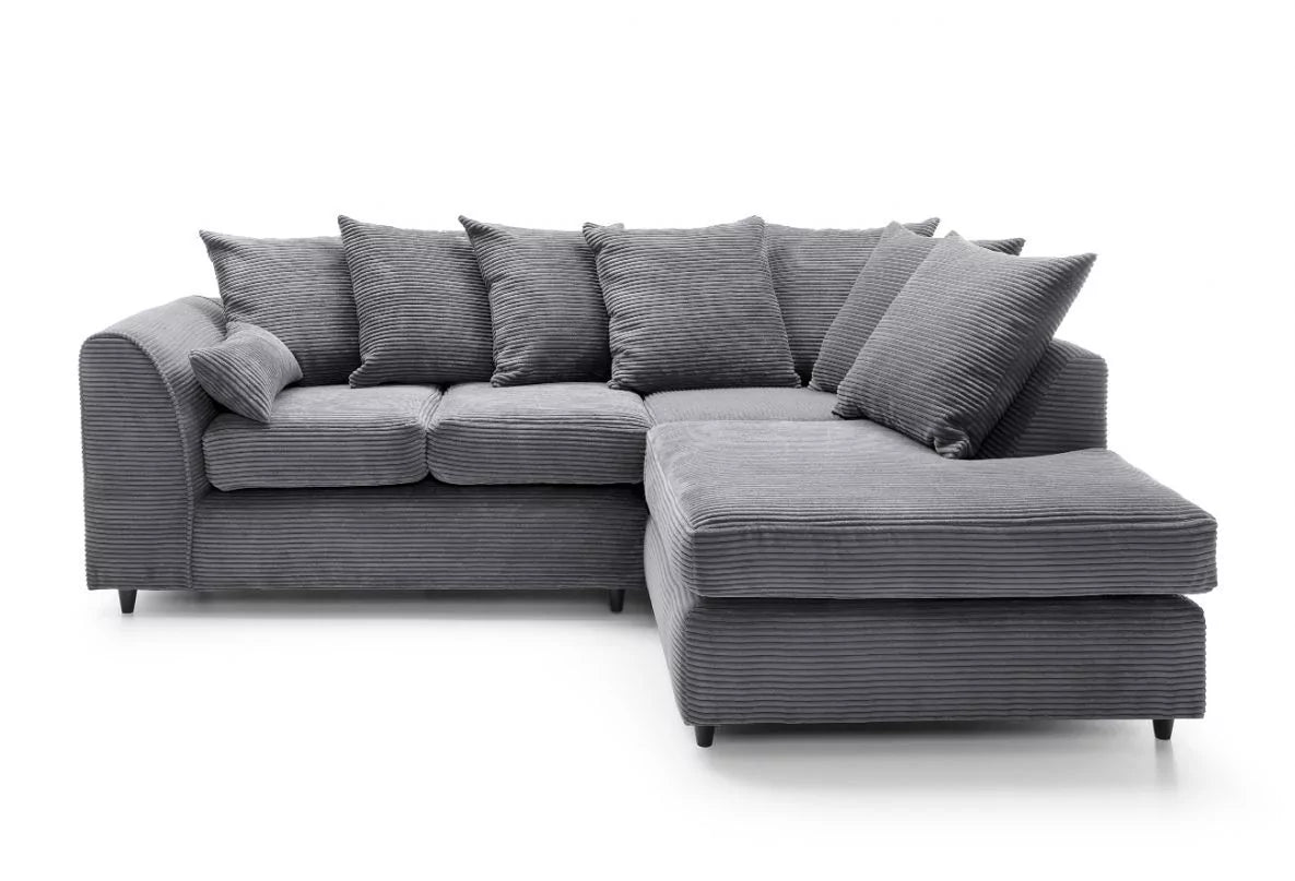 Jill Jumbo Corner Sofa - Grey-Right Facing