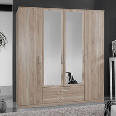 Wardrobe - OKHRA 4 Door Wardrobe Oak 180cm