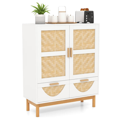 2-Door Sideboard Buffet Cabinet Accent Floor Storage Cabinet-White