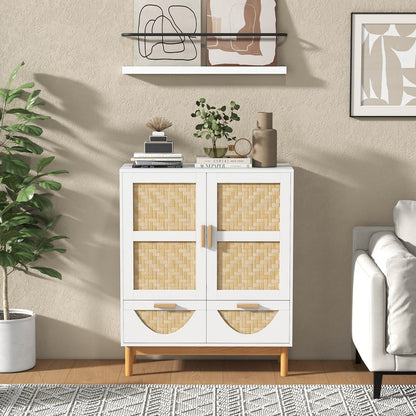 2-Door Sideboard Buffet Cabinet Accent Floor Storage Cabinet-White