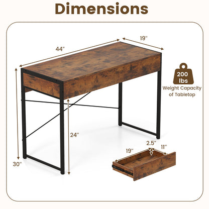 Computer Desk with with Heavy-duty Steel Frame for Home Office