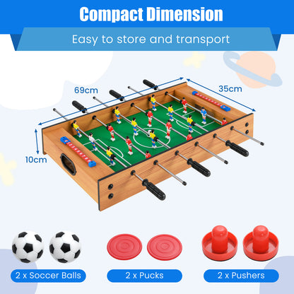 2 In 1 Multi Game Table Compact Tabletop Foosball Table and Hockey Game