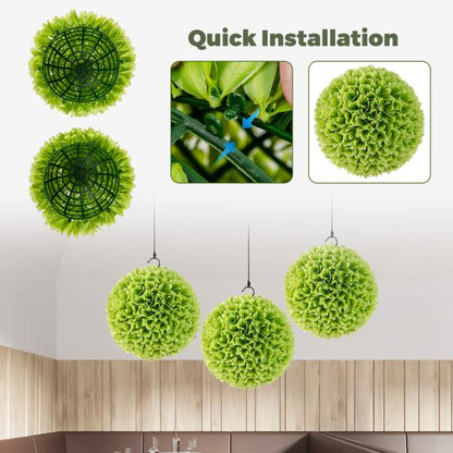 2 Pieces 28 CM Artificial Plant Topiary Balls-Green