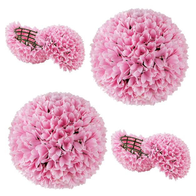 2 Pieces 28 CM Artificial Plant Topiary Balls-Pink