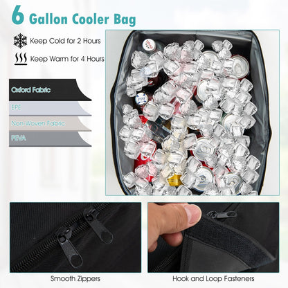 2 Person Outdoor Porch Swing with Canopy and 23L Cooler Bag-Turquoise