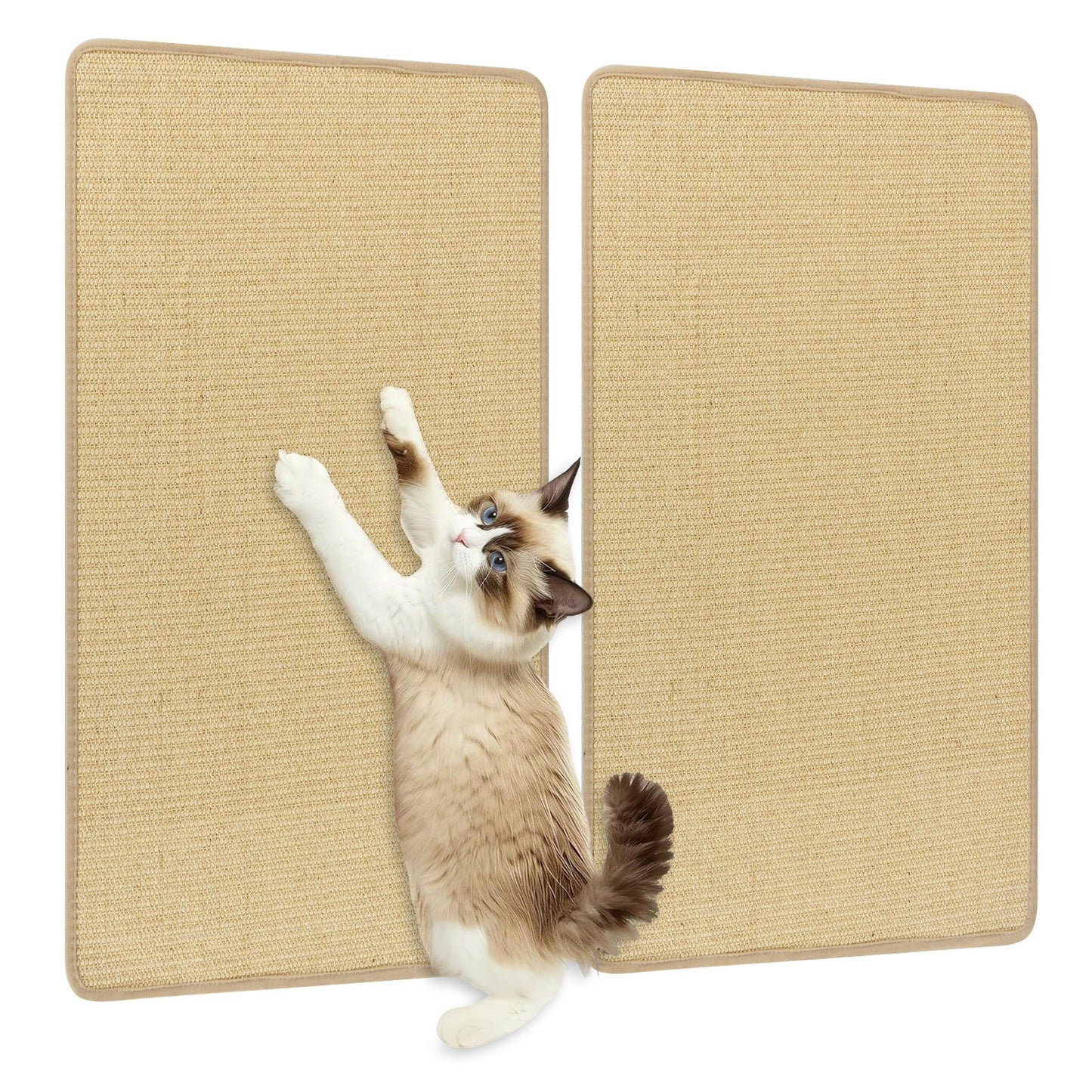 2-Piece Cat Scratcher Mat Set 80 x 50 cm Natural Sisal Pads