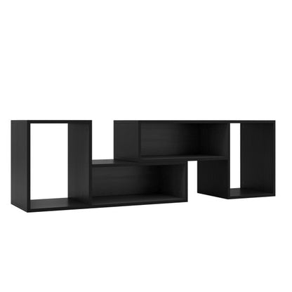 2-Piece Console TV Stand Modern Minimalist Entertainment Center-Black