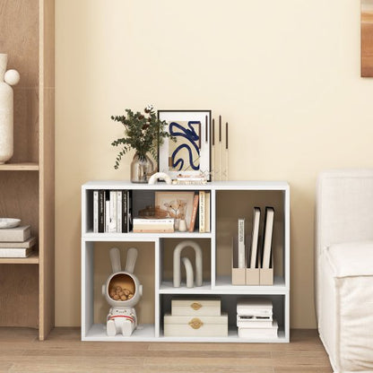 2-Piece Console TV Stand Modern Minimalist Entertainment Center-White