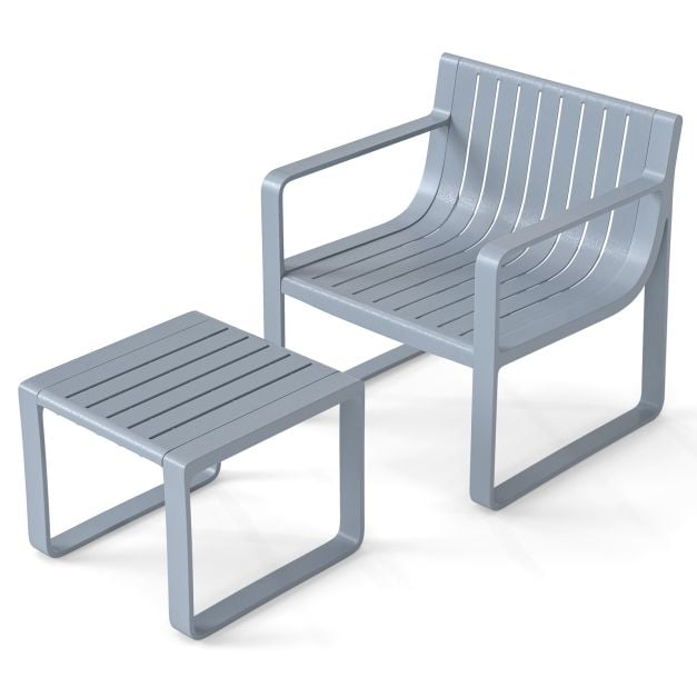 2-piece garden furniture set made of PP Weatherproof balcony set Garden chair with table Balcony furniture