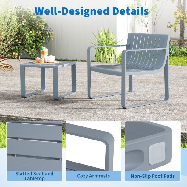 2-piece garden furniture set made of PP Weatherproof balcony set Garden chair with table Balcony furniture