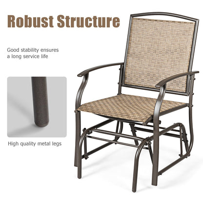 2 Pieces Patio Glider Rocking Chair Set