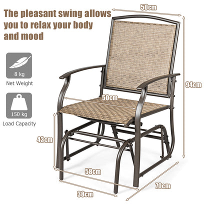 2 Pieces Patio Glider Rocking Chair Set