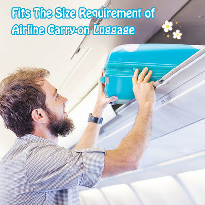 2 Pieces Kids Luggage Set with Wheels and Height Adjustable Handle-Orange