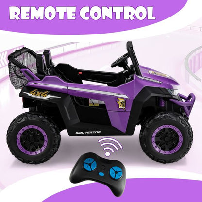 12V Battery Powered Electric Car 2-Seater Kids Ride on UTV-Purple