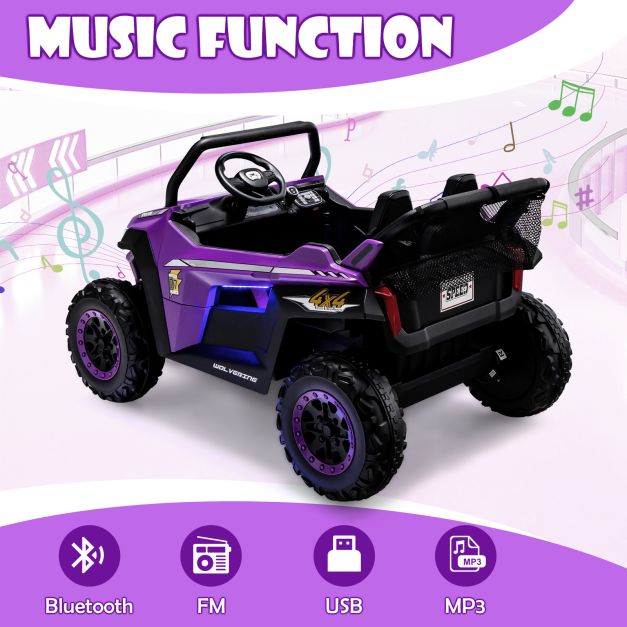 12V Battery Powered Electric Car 2-Seater Kids Ride on UTV-Purple