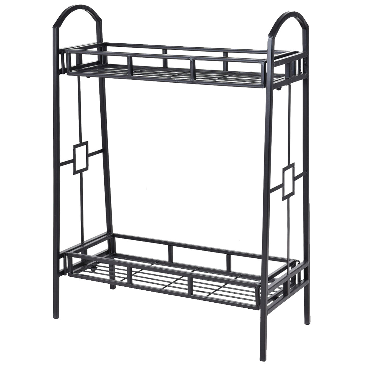 2 Tier Metal Plant Stand Indoor Outdoor Flower Pots Display Rack Shelf