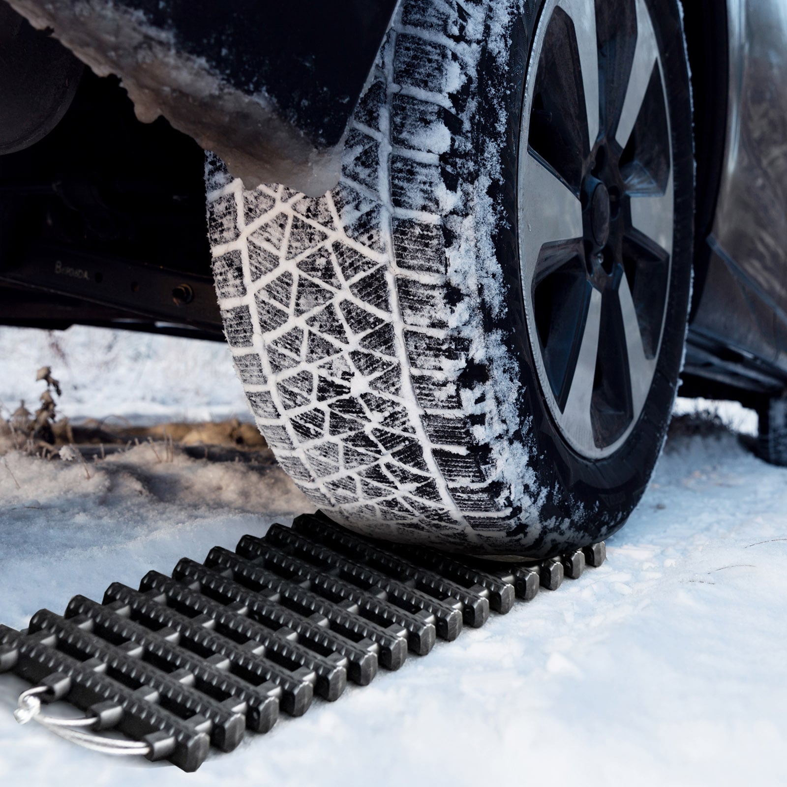 2 Pack Tire Traction Mats Portable TPR Recovery Track Pad with Bag-S
