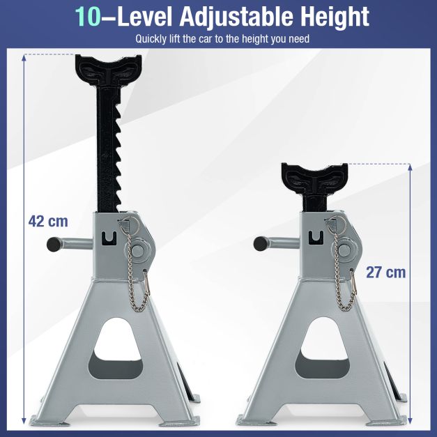 2 Tons Heavy-duty Steel High Lift Jack Stands