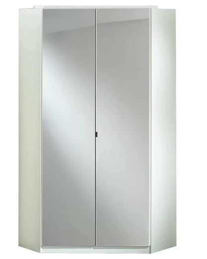 CALLISTO 2 Door Mirrored Wardrobe White 95cm
