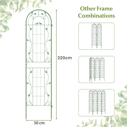 2 Pack Metal Garden Trellis for Climbing Plants Vegetables and Roses-Green