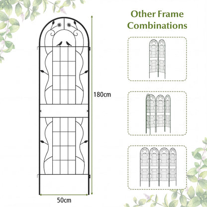 2 Pack Metal Garden Trellis for Climbing Plants-Black