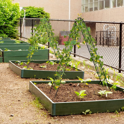 2 Pack Metal Garden Trellis for Climbing Plants Vegetables and Roses-Black
