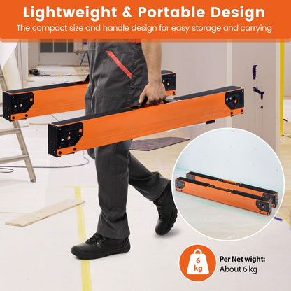 2 Pack Saw Horses with Folding Design  Non-slip Pads and Surface-Orange