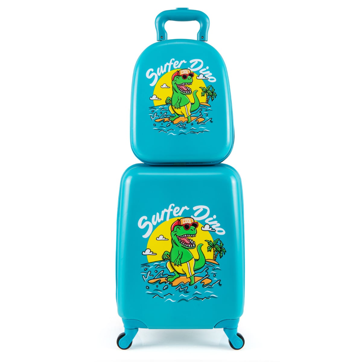 2 Pieces Kid Luggage Set with 4 Spinner Wheels and Telescopic Handle-Blue